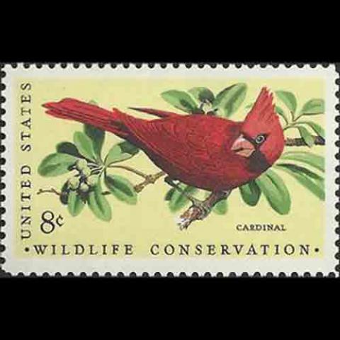 United States postage - Cardinalis cardinalis (Northern cardinal)